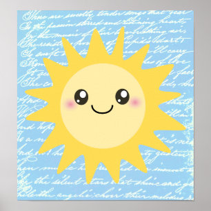 Cute Lycklig Sol Poster