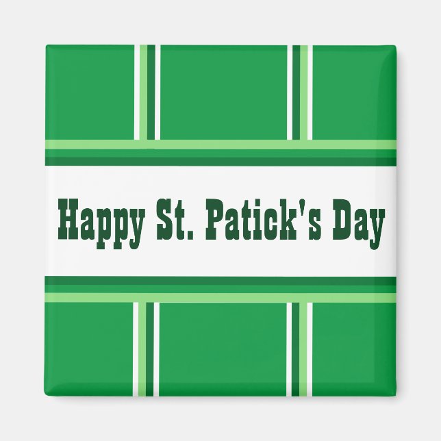 Cute Lycklig St. Patrick-Day Stripe-Grönt Magnet (Framsidan)