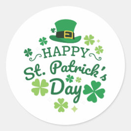 Cute Lycklig St. Patrick's Day Lucky Celebrate Skr Runt Klistermärke