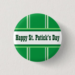 Cute Lycklig St patricks day Stripe-Grönt och vit Knapp