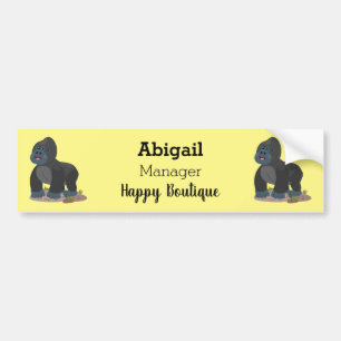 Cute lycklig stor gorilla-tecknad bildekal