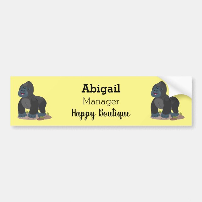 Cute lycklig stor gorilla-tecknad bildekal (Framsidan)