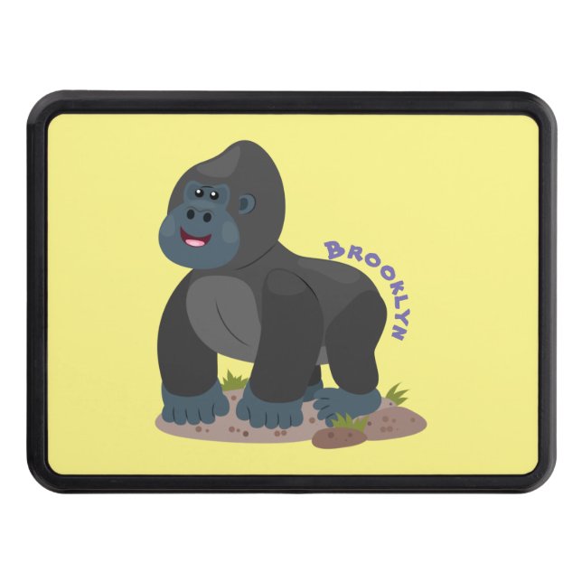 Cute lycklig stor gorilla-tecknad dragkroksskydd (Framsidan)
