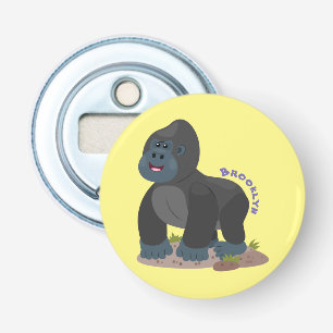 Cute lycklig stor gorilla-tecknad flasköppnare