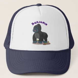 Cute lycklig stor gorilla-tecknad keps