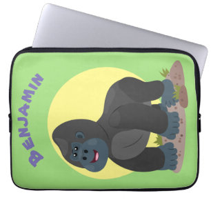 Cute lycklig stor gorilla-tecknad laptop fodral