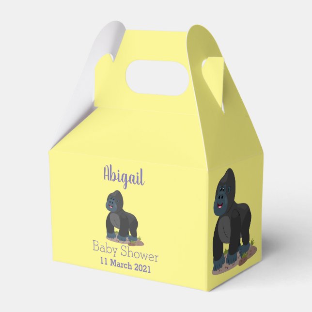 Cute lycklig stor gorilla-tecknad presentaskar (Framsidan Sidan)