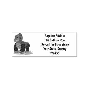 Cute lycklig stor gorilla-tecknad stämpel