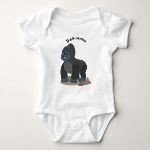 Cute lycklig stor gorilla-tecknad t shirt