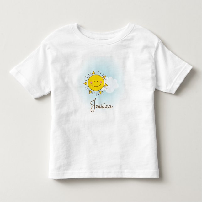 Cute Lycklig Sunshine-Anpassningsbarna Lägg till d Tee Shirt (Framsida)
