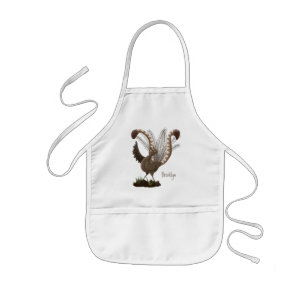 Cute lycklig superb lyrebird tecknad illustration barnförkläde