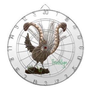 Cute lycklig superb lyrebird tecknad illustration darttavla