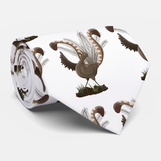 Cute lycklig superb lyrebird tecknad illustration slips (Rullad)