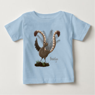 Cute lycklig superb lyrebird tecknad illustration t shirt