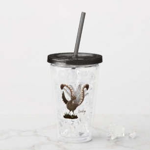 Cute lycklig superb lyrebird tecknad illustration take away mugg