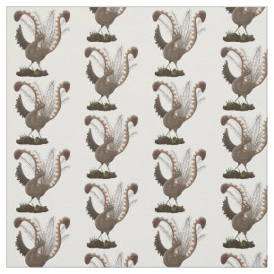 Cute lycklig superb lyrebird tecknad illustration tyg