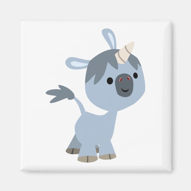 Cute Lycklig Tecknad Baby Unicorn Magnet (Framsidan)