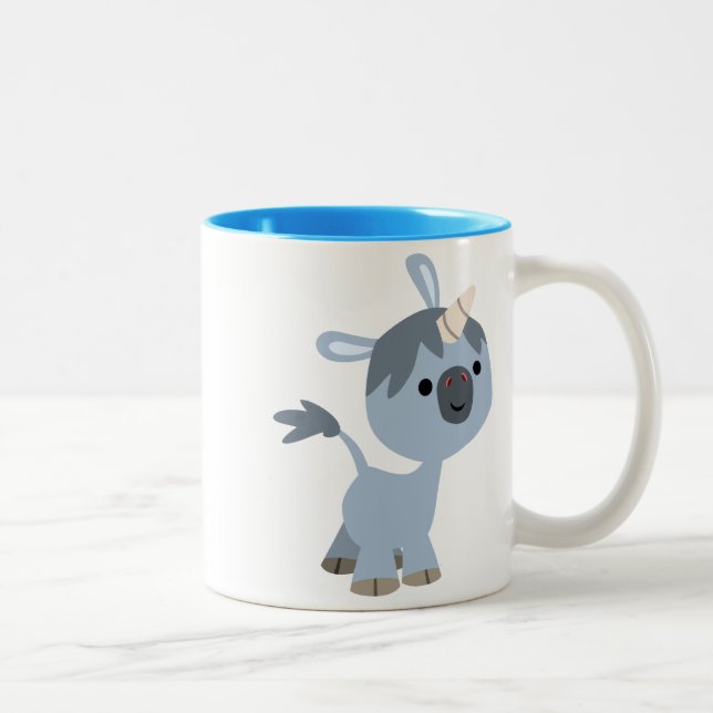 Cute Lycklig Tecknad Baby Unicorn Mugg (Höger)