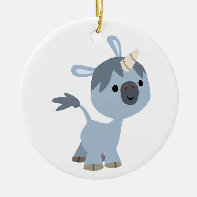 Cute Lycklig Tecknad Baby Unicorn Ornament (Framsidan)