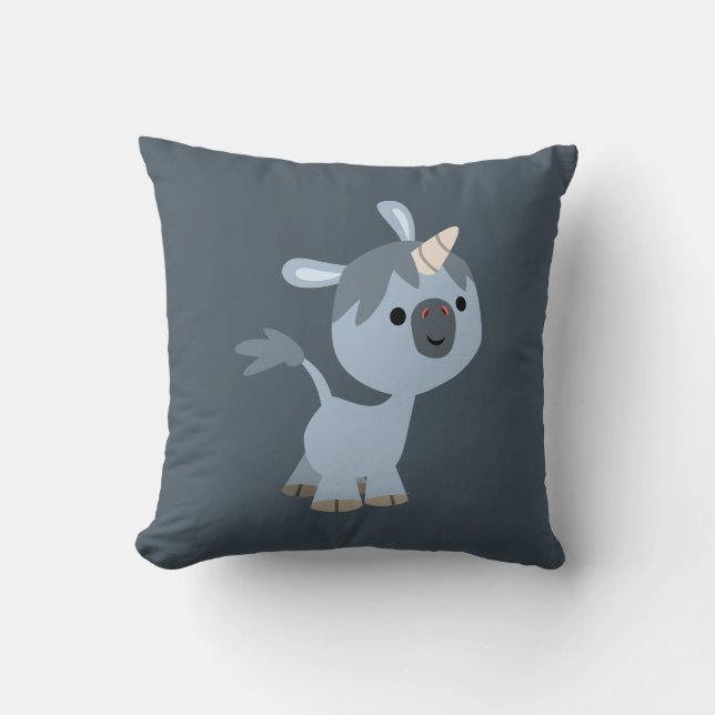 Cute Lycklig Tecknad Baby Unicorn Pillow Kudde (Framsida)
