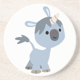 Cute Lycklig Tecknad Baby Unicorn Underlägg
