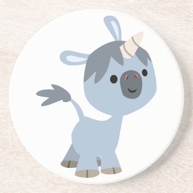 Cute Lycklig Tecknad Baby Unicorn Underlägg (Framsidan)