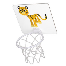 Cute Lycklig Tecknad Cheetah Basketball Ring Mini-Basketkorg