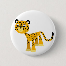 Cute Lycklig Tecknad Cheetah Button Badge Knapp