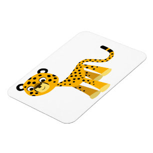 Cute Lycklig Tecknad Cheetah Flexible Magnet