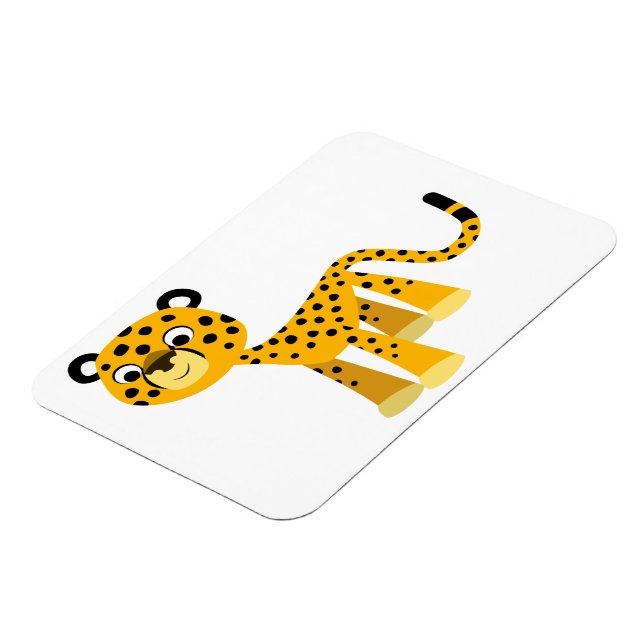 Cute Lycklig Tecknad Cheetah Flexible Magnet (Vänstra Sidan)