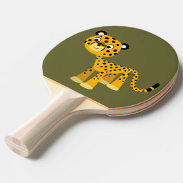 Cute Lycklig Tecknad Cheetah Ping Pong Paddle Pingisracket