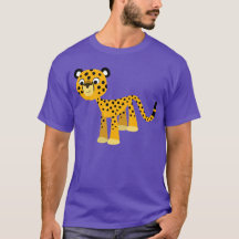 Cute Lycklig Tecknad Cheetah T-Shirt