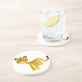 Cute Lycklig Tecknad Cheetah Underlägg