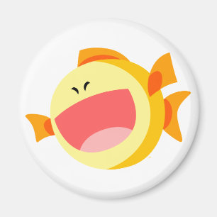 Cute Lycklig Tecknad Fish Magnet