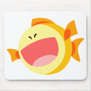 Cute Lycklig Tecknad Fish Mousepad Musmatta