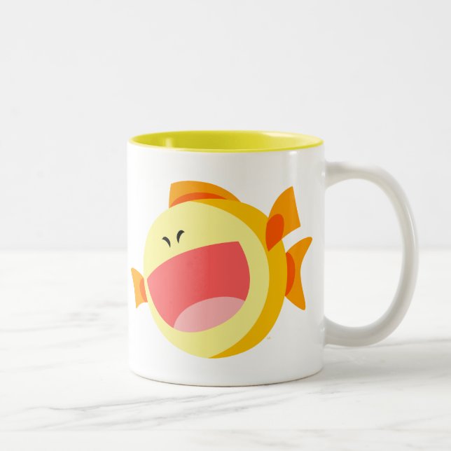 Cute Lycklig Tecknad Fish Mugg (Höger)