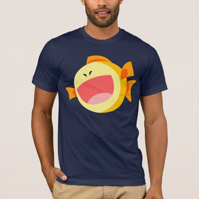 Cute Lycklig Tecknad Fish T-Shirt (Framsida)