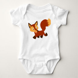 Cute Lycklig Tecknad Fox Baby Bodykostym Tee Shirt