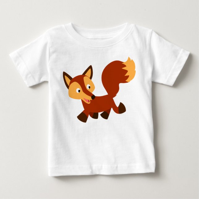 Cute Lycklig Tecknad Fox Baby T-Shirt (Framsida)