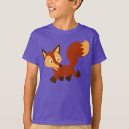 Cute Lycklig Tecknad Fox Children T-Shirt