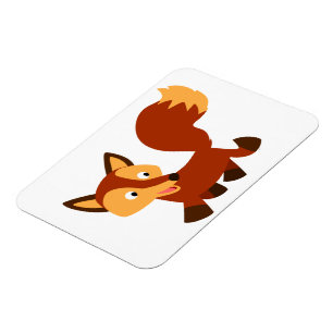 Cute Lycklig Tecknad Fox Flexibel Magnet