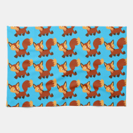 Cute Lycklig Tecknad Fox Mojo Kitchen Towel Kökshandduk