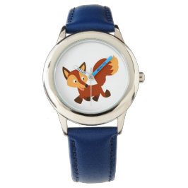 Cute Lycklig Tecknad Fox Watch Armbandsur
