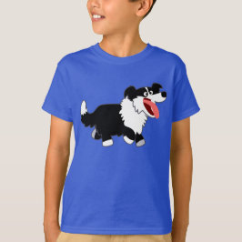 Cute Lycklig Tecknad Gräns Collie Kids T-Shirt
