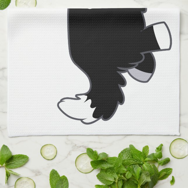 Cute Lycklig Tecknad Gräns Collie Kitchen Towel Kökshandduk (Vikta)