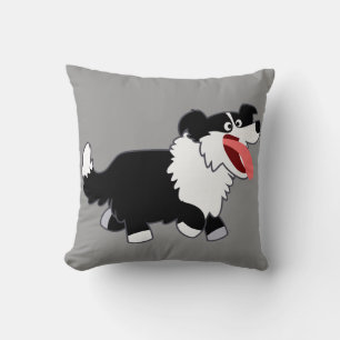 Cute Lycklig Tecknad Gräns Collie Pillow Kudde