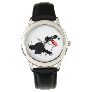 Cute Lycklig Tecknad Gräns Collie Watch Armbandsur