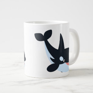 Cute Lycklig Tecknad Killer Whale Jumbo Mugg