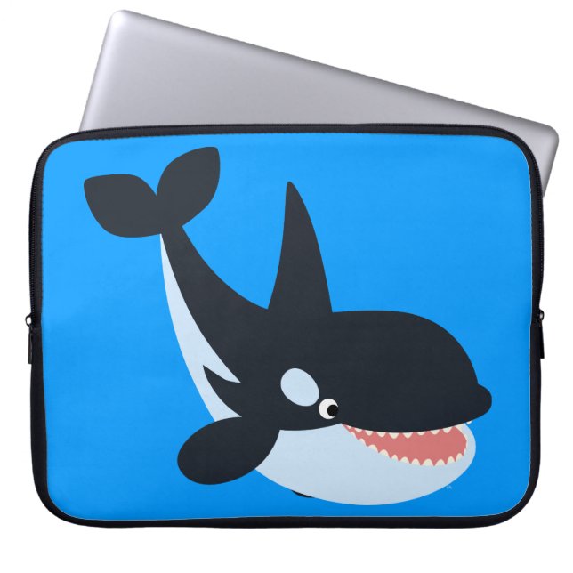 Cute Lycklig Tecknad Killer Whale Laptop sleeve (Framsidan)