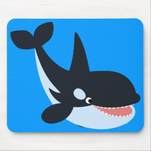 Cute Lycklig Tecknad Killer Whale Mousepad Musmatta